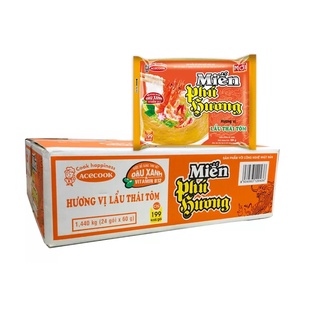 Thùng Miến Phú hương vị lẩu thái tôm/Sườn heo/Thịt bằm Acecook (24 gói x 58-63g)