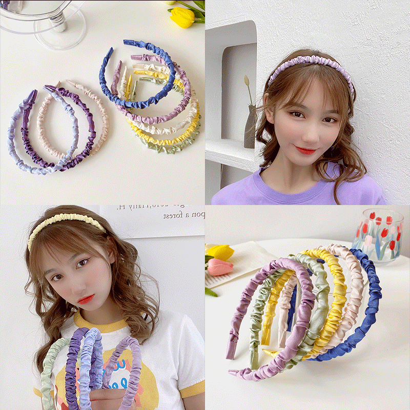 Băng đô cài tóc bằng lụa satin thời trang xinh xắn cho nữ