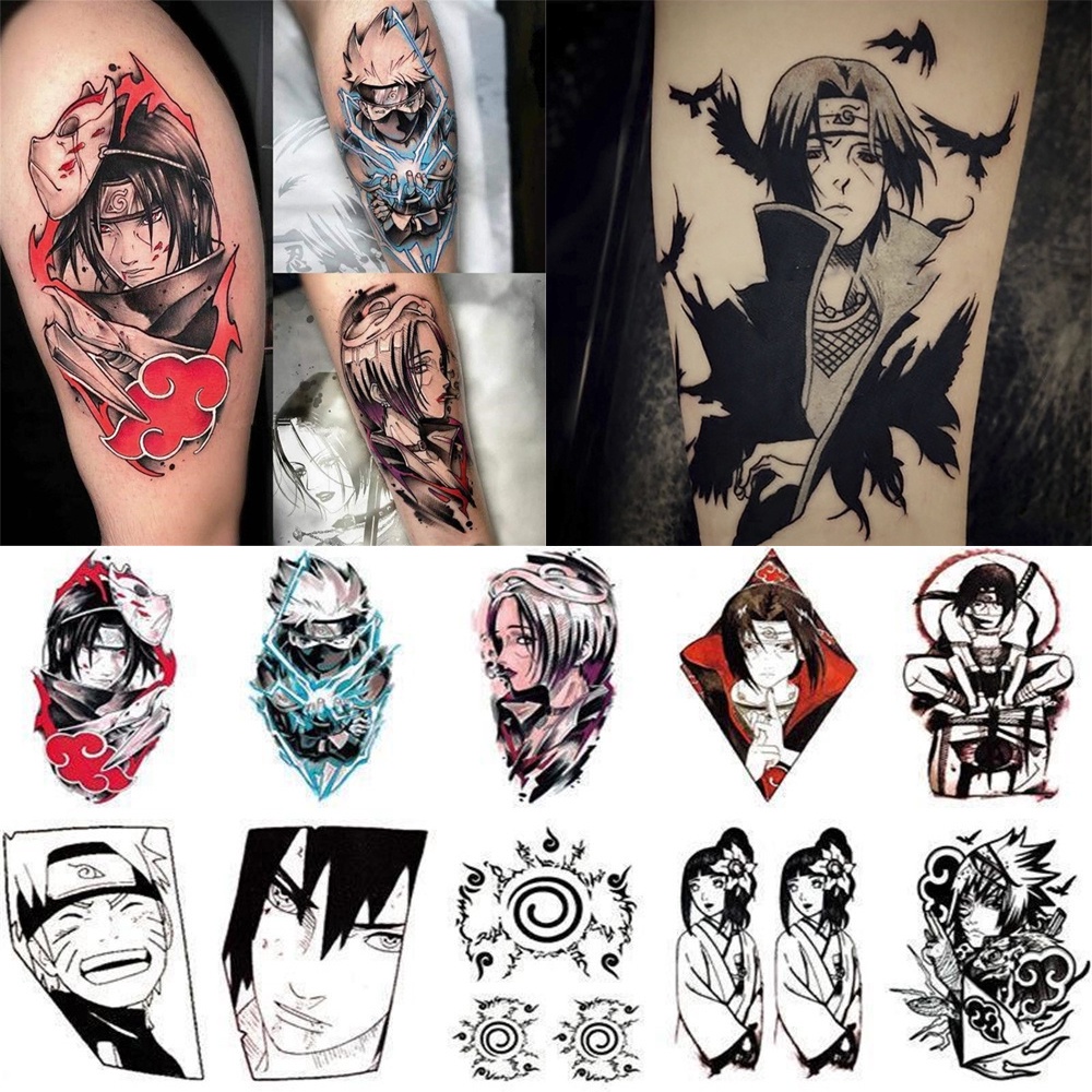 Set 20 Tấm Hình Xăm Dán Hoạt Hình Naruto Kakashi Trắng Đen Chống Nước Lâu Trôi Cho Tiệc Bãi Biển Hàng Ngày