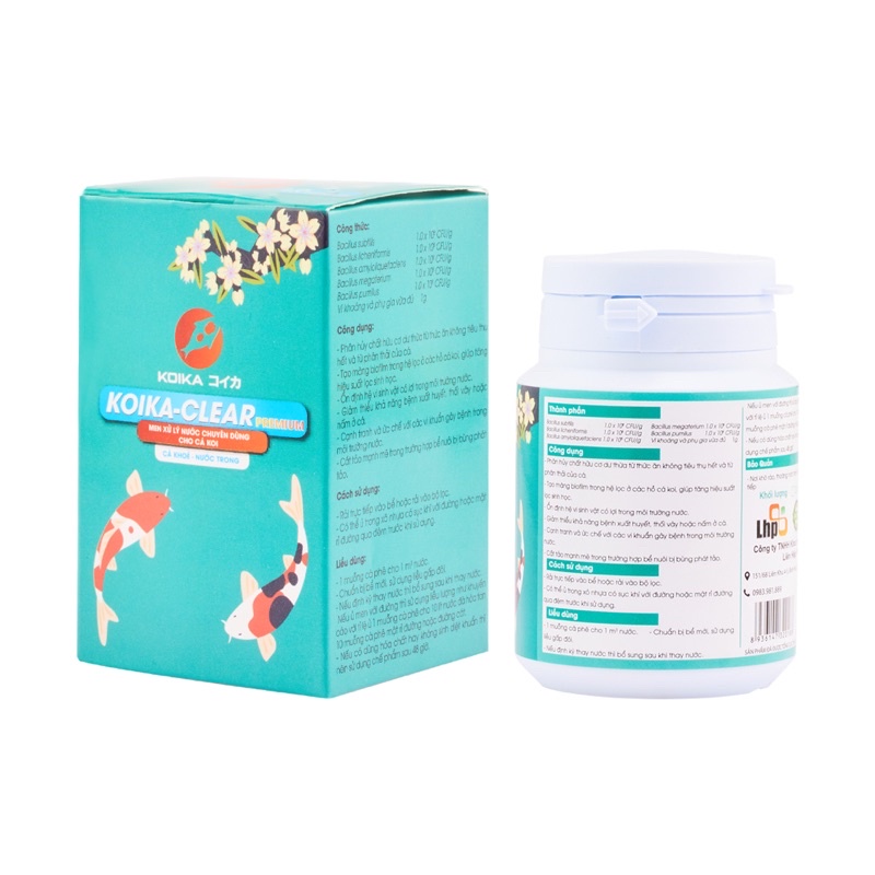 Men Vi Sinh Xử Lý Nước Dạng Bột Chuyên Dùng Cho Hồ Cá Koi KOIKA-CLEAR