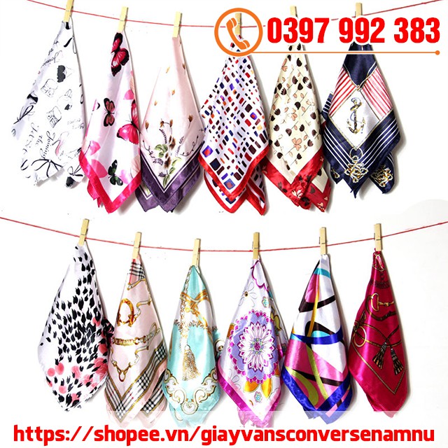 Khăn Turban Bandana Headband Lụa Satin Size 50x50 cm Nữ