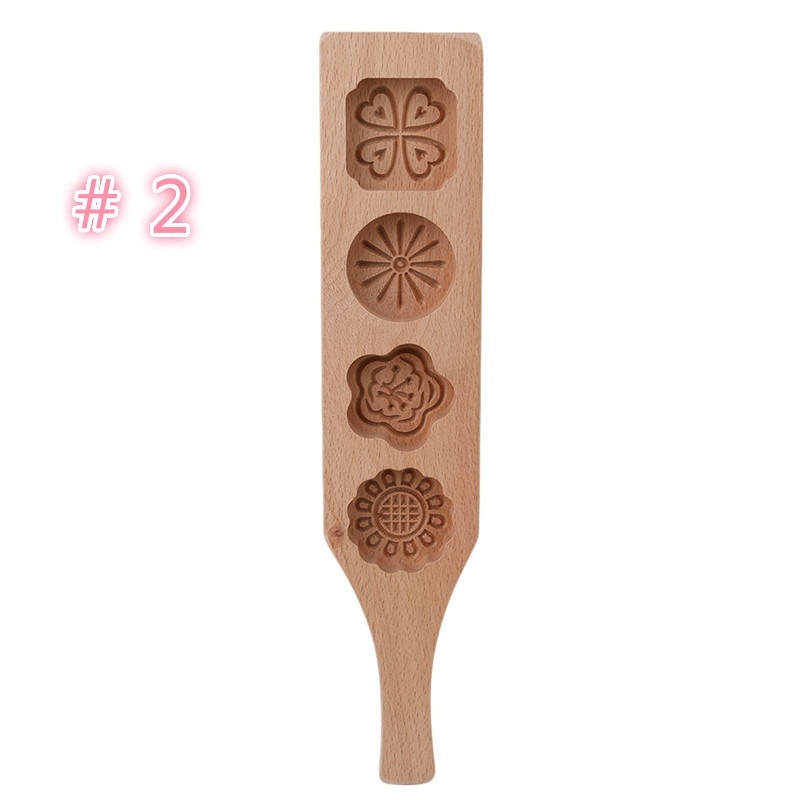 Wooden 4 Flower Muffin Mooncake Handmade Soap Mold Chocolate Mould DIY