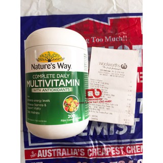 Multivitamin tổng hợp tảo Spirulina Natures Way 200v Úc