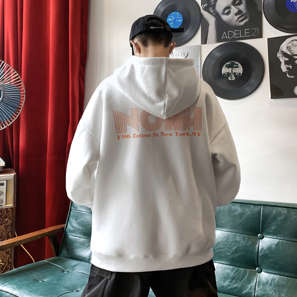 Áo hoodie nam tay dài dáng rộng phong cách retro Hong Kong thời trang xuân thu