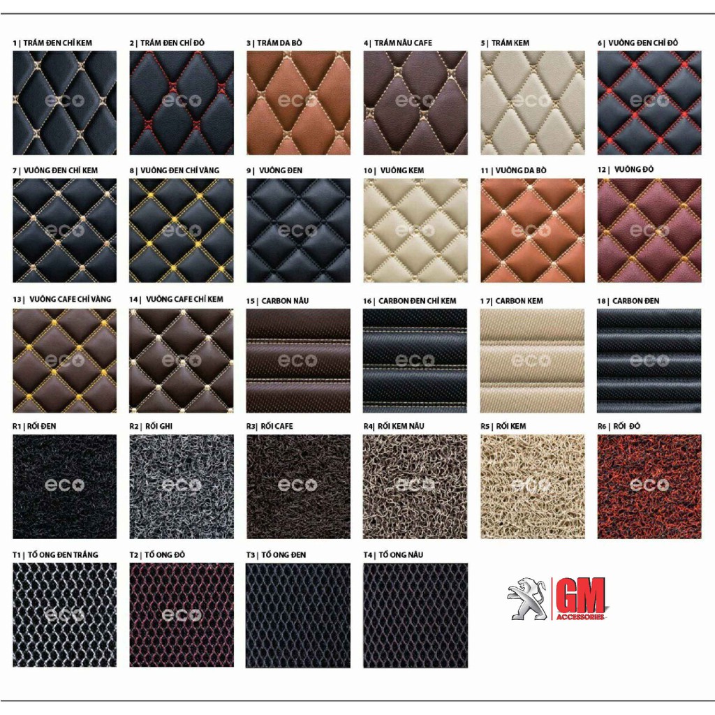 Thảm sàn da cao cấp Peugeot 5D 6D dành cho xe Peugeot 2008 Peugeot 3008 Peugeot 5008