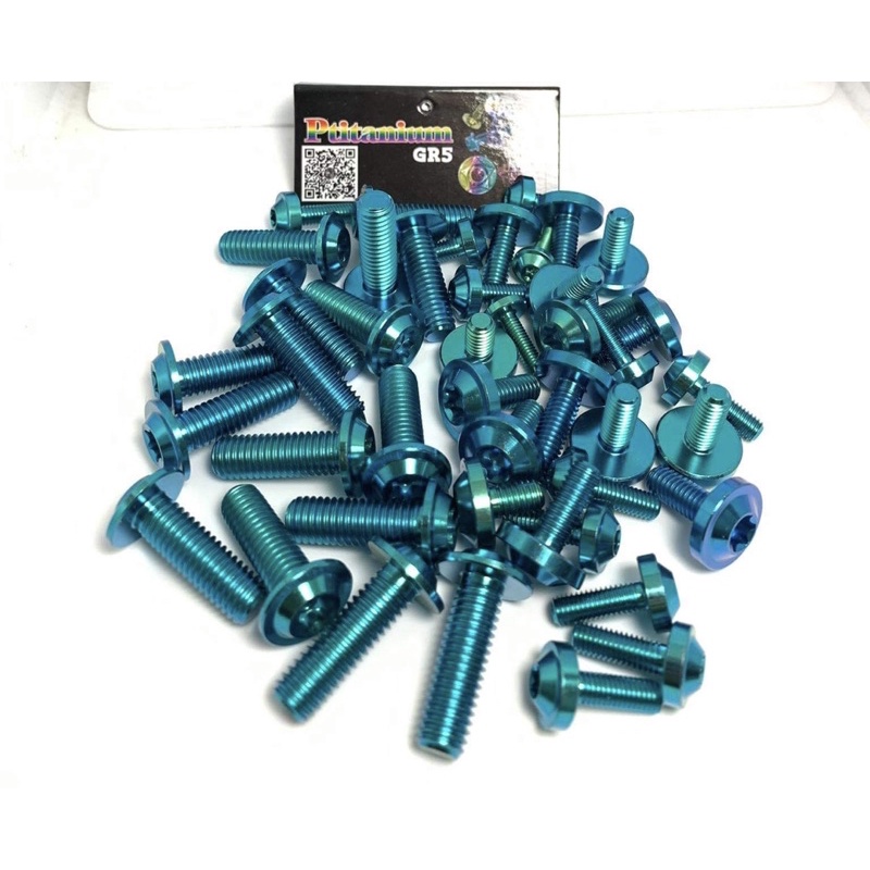 Combo full ốc áo đĩa titan gr5 cho xe honda yamaha suzuki winner x sonic satria exciter 150 155 ( titanium bolt for body