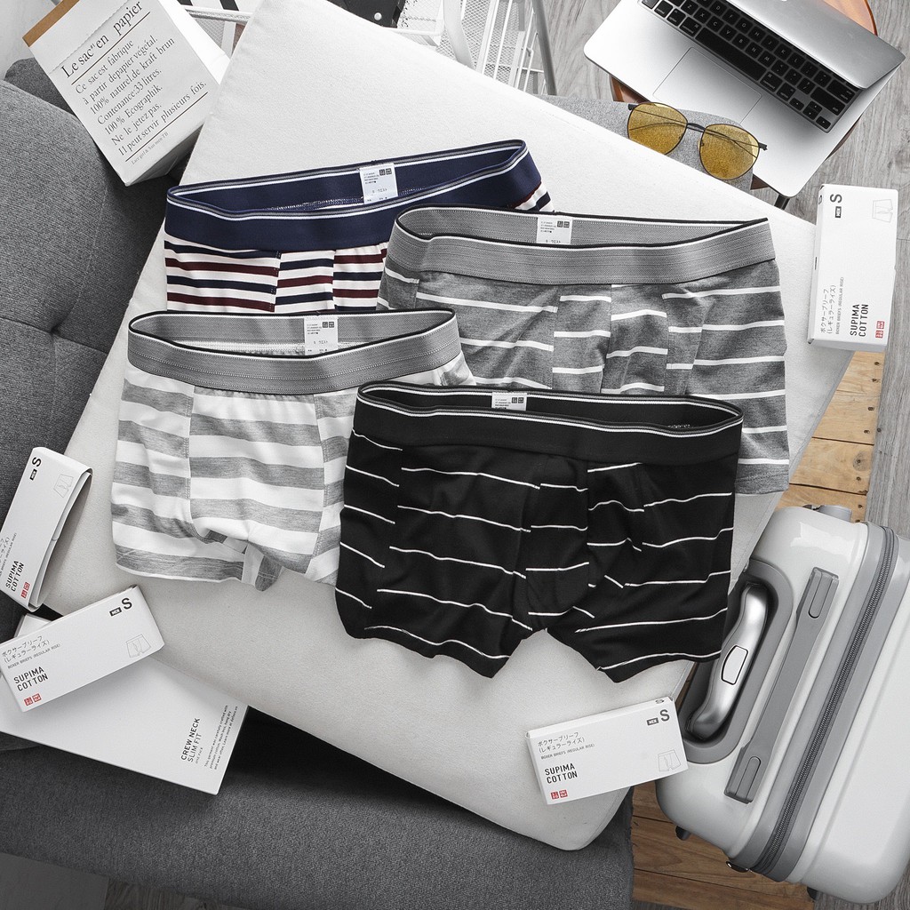Quần lót boxer nam đai dệt 4 chiều siêu co giản, chất liệu cotton lạnh mềm mịn 4104