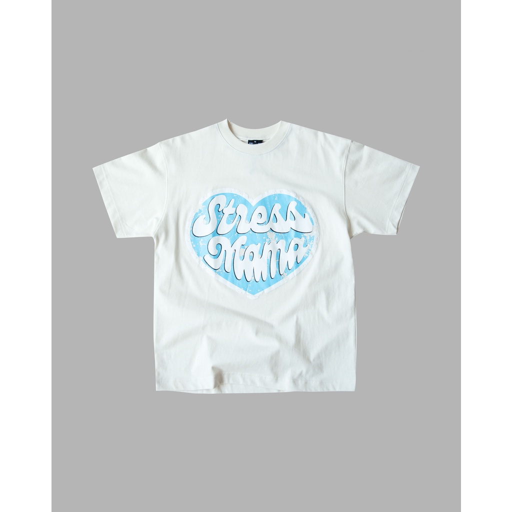 Stressmama Áo thun SSMA HEART T-SHIRT - Coconut milk chất liệu 100% Cotton 2 chiều 250GSM thoáng mát Local Brand