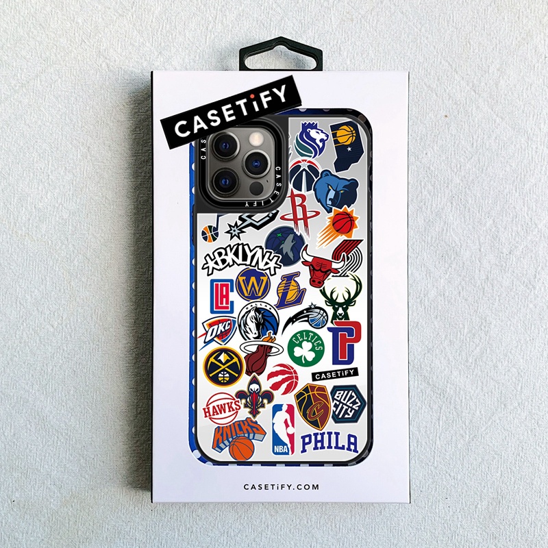 Ốp điện thoại mặt gương viền silicon NBA thích hợp CASETIFY Cho iPhone 7 8+ 7+ 8+ XS XR 11 12 13 or 13 Pro Max SE 2020