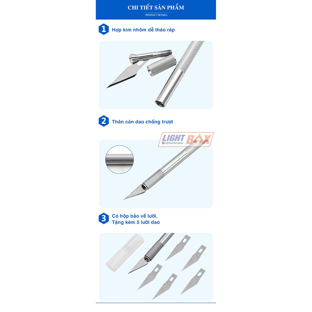 Bộ bảng lót cắt giấy A4 (Cutting mat) + Dao trổ giấy cán tròn (Tặng kèm 6 lưỡi dao)