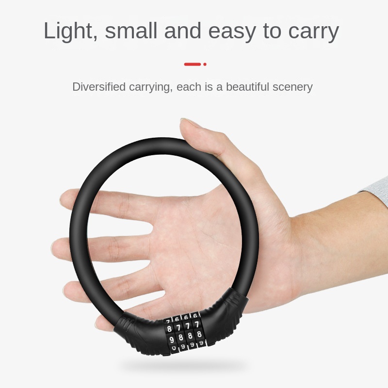 Bộ Khóa Xe Đạp 4 Chữ Số Chống Trộm Bằng Thép Dày Dặn