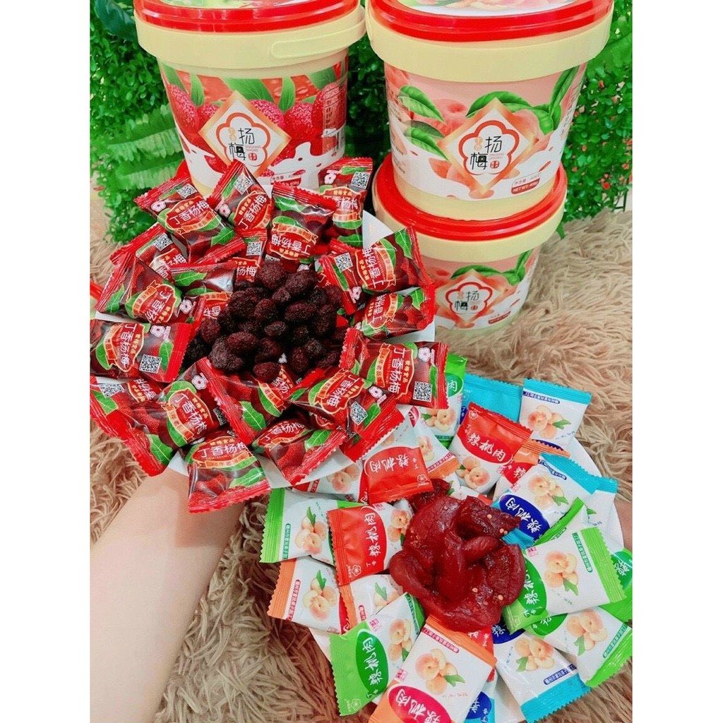 Một xô ô mai xí muội đào tẩm chua chua cay cay cực lạ miệng Dingxiang Lataorou Đài Loan xô 408g | BigBuy360 - bigbuy360.vn