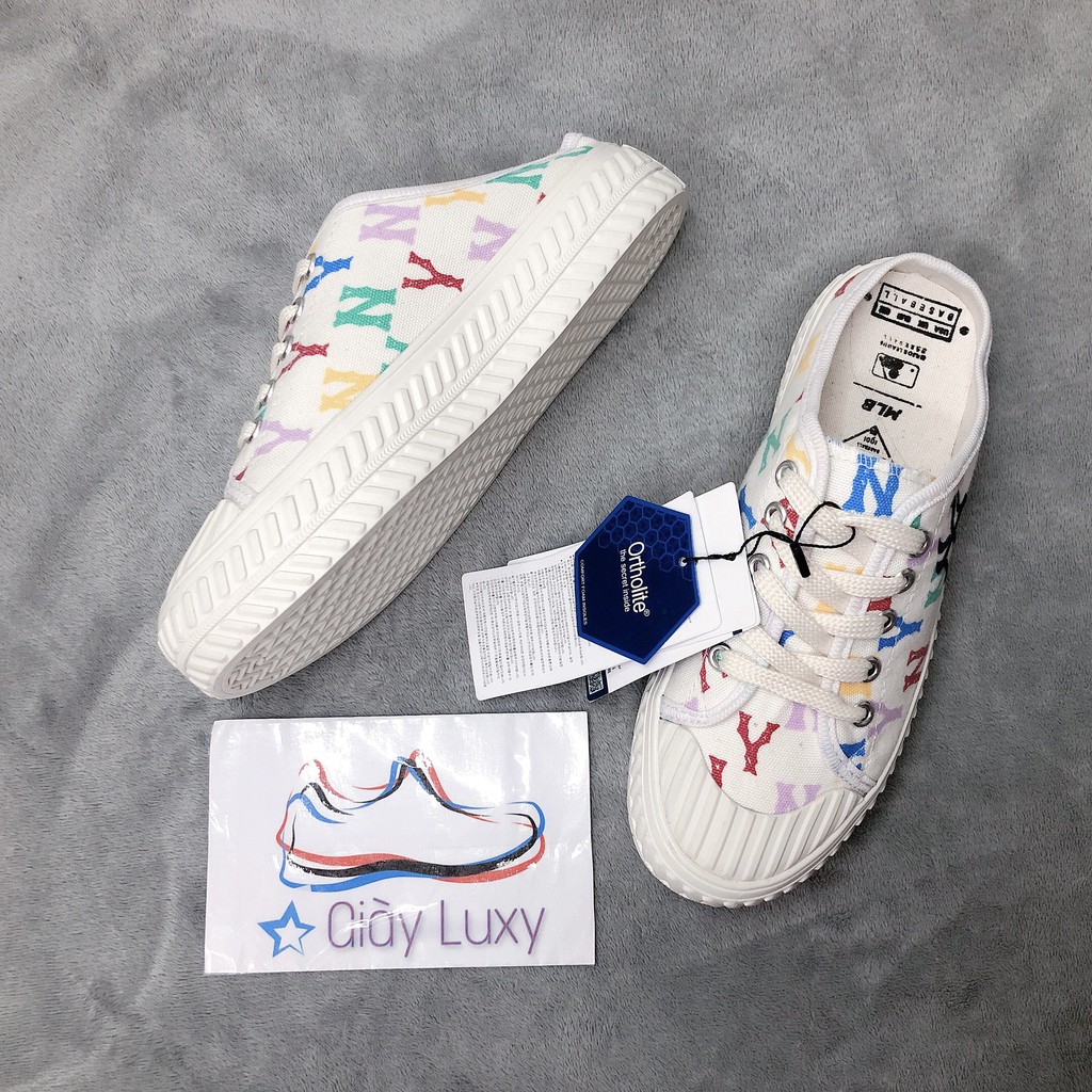 Giày Thể Thao Sneaker Sục Đạp Gót n.y Trắng Họa Tiết Cao Cấp - Giày Luxy | BigBuy360 - bigbuy360.vn