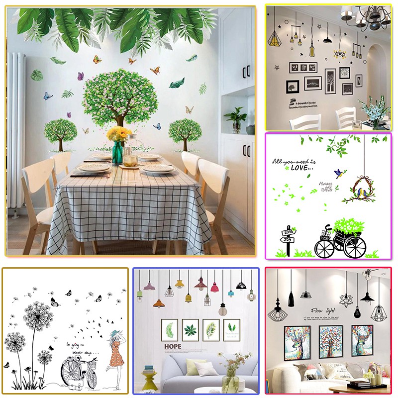 Decal trang trí quán cao cấp [FREESHIP] dán tường, gạch, gỗ, kính, nhựa có sẵn keo AmyShop