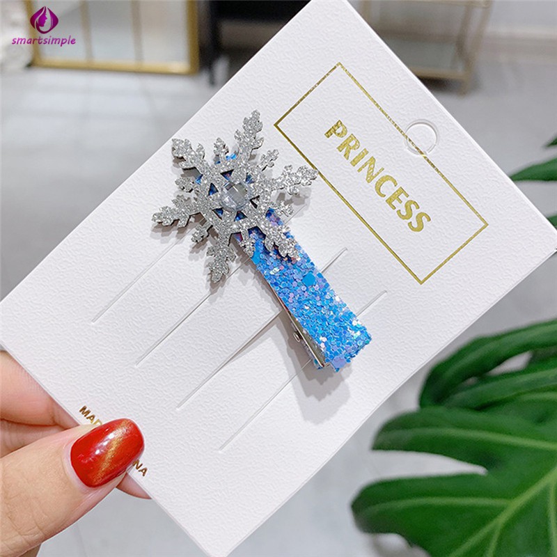 Kẹp Tóc Hình Hoa Tuyết Đính Pha Lê Giả Thời Trang Cho Nữ