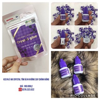 Keo Nối Mi Crystal Tím Bền Không Cay Chính Hãng