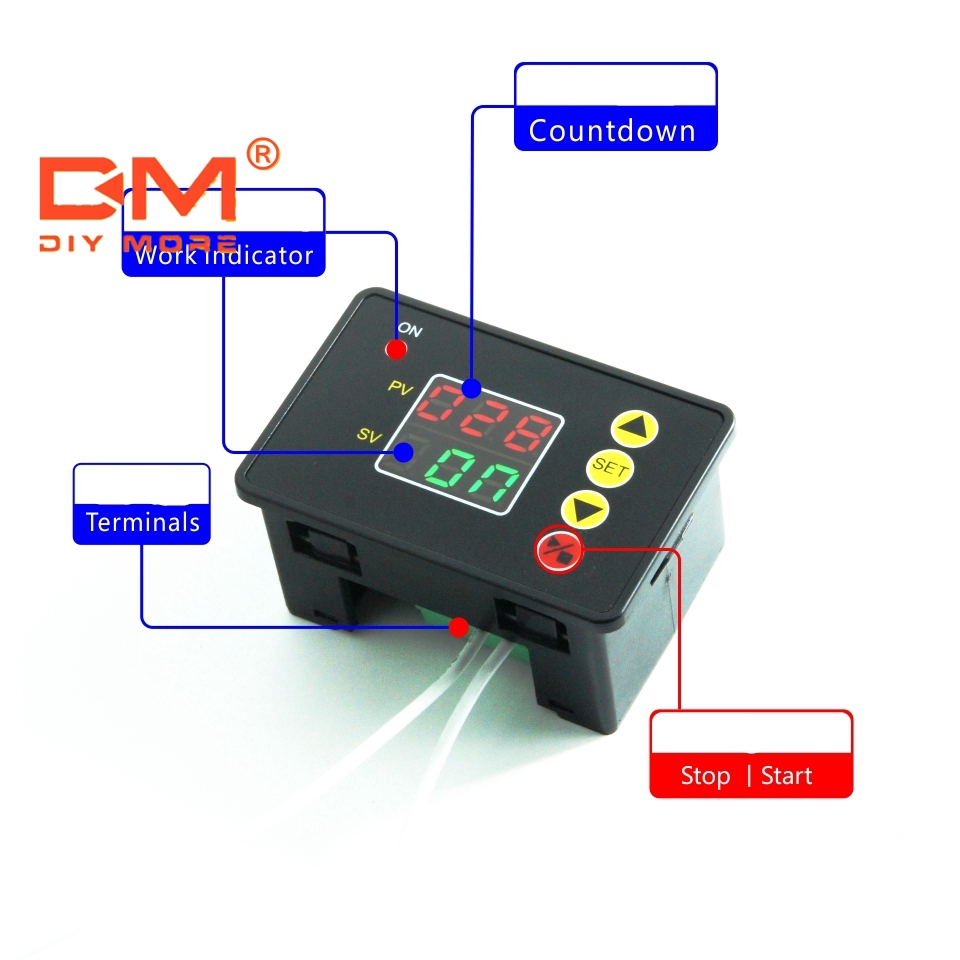Rơ le điều khiển thời gian DIYMORE Dc/Ac 12v 24v 110-220v T2310 chuyên dụng chất lượng cao