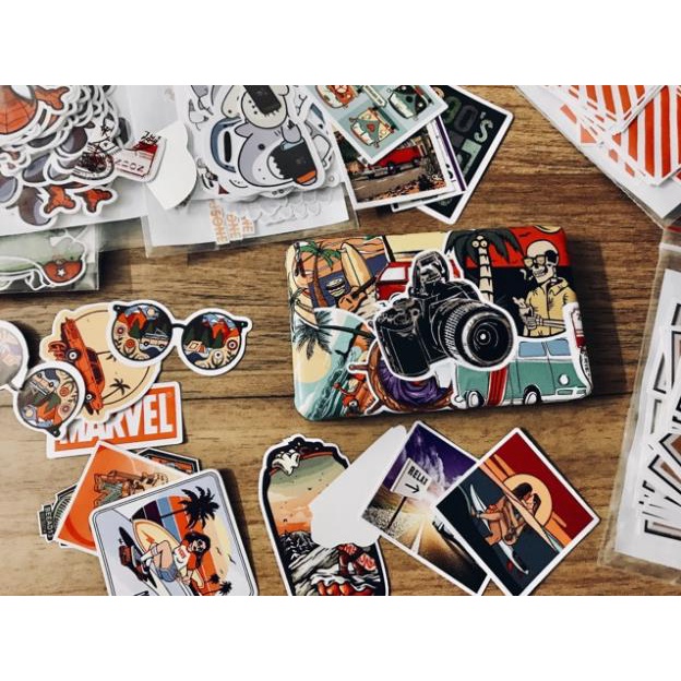 [SET 50 tặng 10] STICKER HAPPY SUMMER DÁN TRANG TRÍ ĐIỆN THOẠI LAPTOP VALI MŨ BẢO HIỂM XE MÁY TỦ KỆ,...