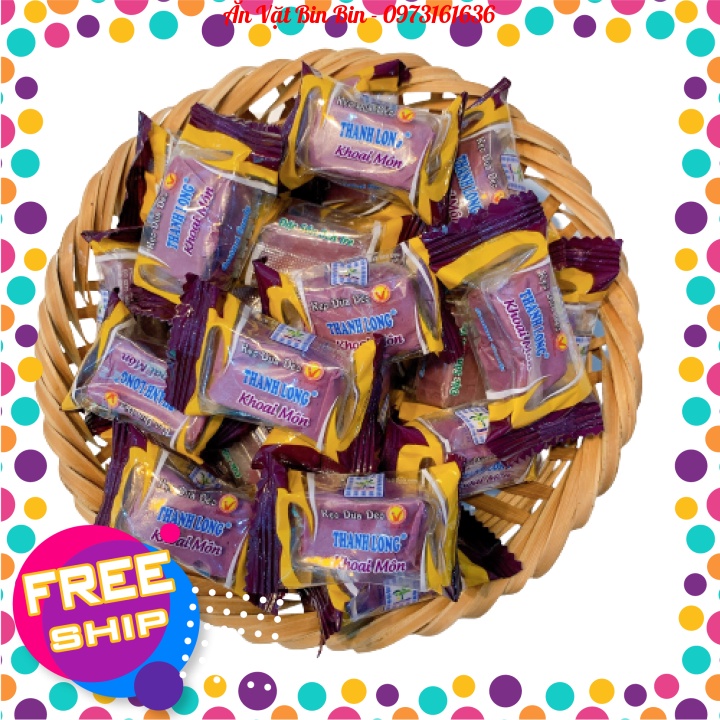 Kẹo dừa Dẻo Vị Khoai Môn Thanh Long- Túi Zip 500gr - Đặc Sản Bến Tre