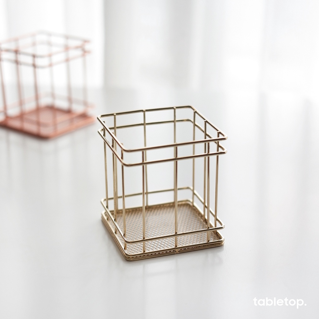 Ống cắm bút kim loại, trang trí, màu gold / rose gold / đồng - nhiều thiết kế khác nhau