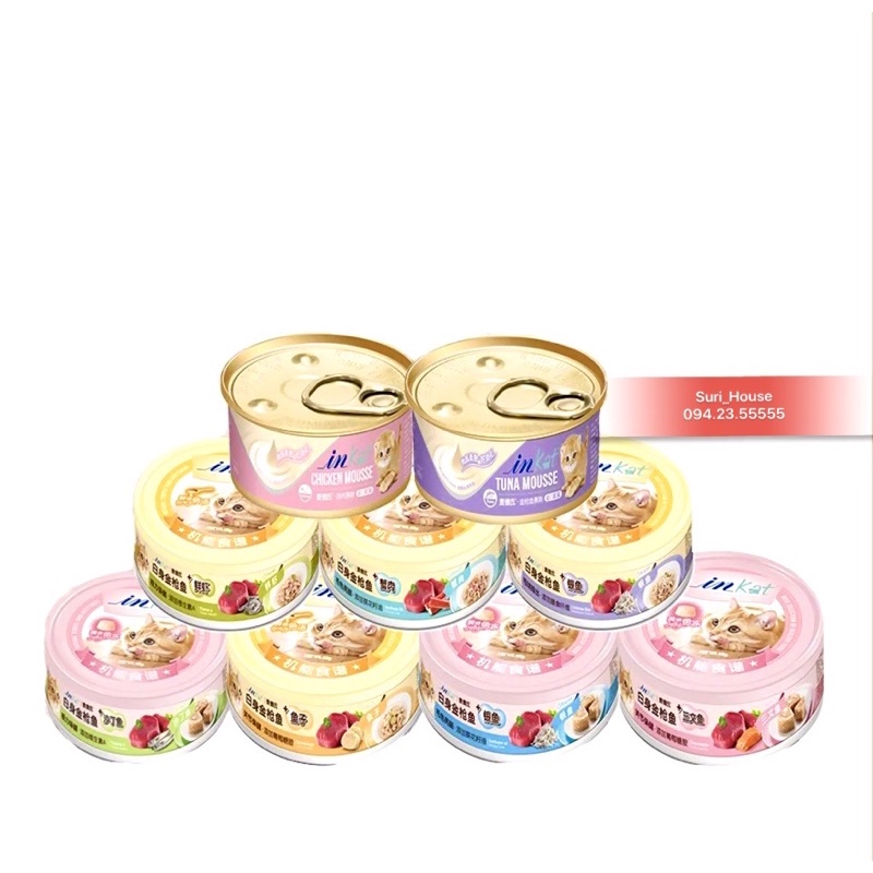 Pate cho mèo InKat Bổ mắt Dưỡng lông Tiêu búi lông Bổ xương khớp Surica IN18 (80gr)