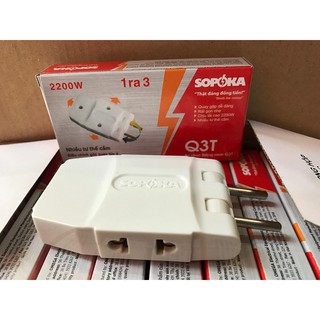 Phích Ổ Cắm Điện Đầu Nối Thông Minh 1 Chia 3 Đầu Nối Bẻ - SOPOKA