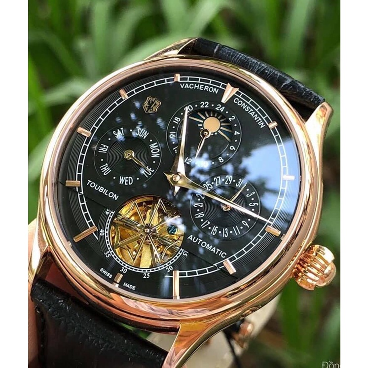 Đồng hồ Nam Vacheron constantin cơ tự động 6kim máy Nhật trăng sao size 40-41