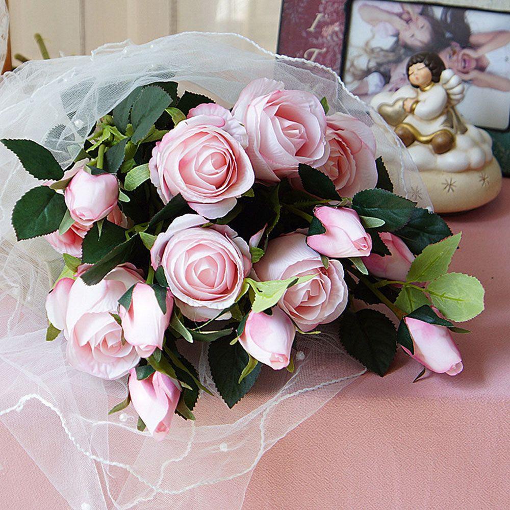 Cành Hoa Hồng Nhân Tạo Dùng Trang Trí Nhà Cửa DIY