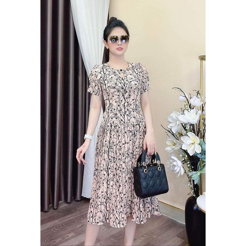 Đầm Công Sở Dập Ly Hoa Sương AKARA K154 Dáng Xòe Thời Trang FULL Size S-XXL