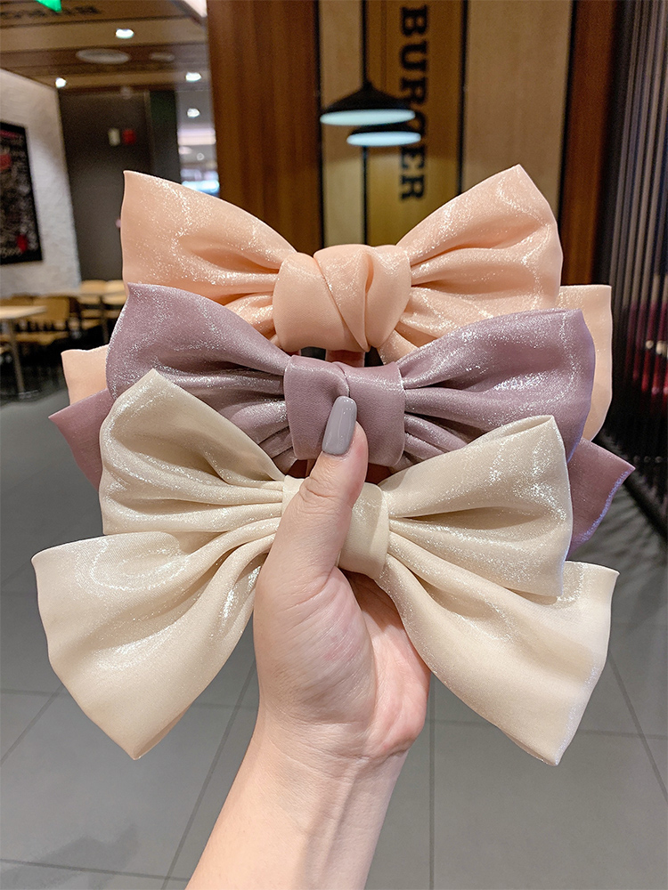 Kẹp Tóc Hình Nơ Vải Satin Xinh Xắn Cho Bạn Gái