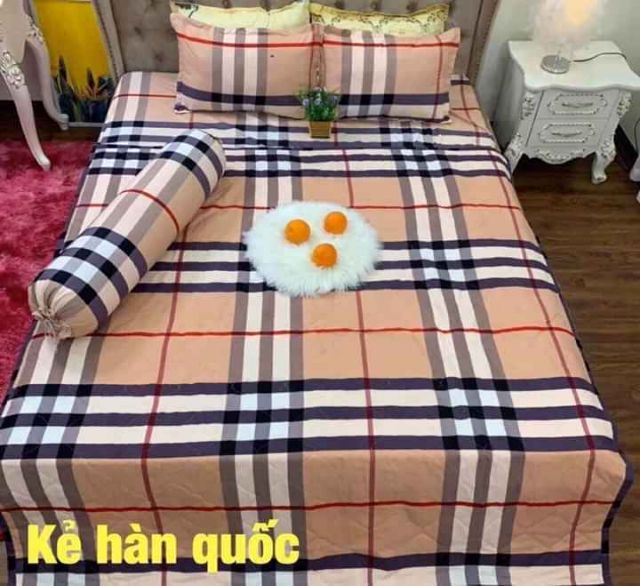 Bộ  ga 5 món (MẪU  kẻ vuông)