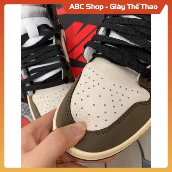 [FreeShip+ Hàng Cao Cấp] Giày Sneaker  jd1 travis scot full phụ kiện, Giầy Jd1 Nâu đen trắng hót trend