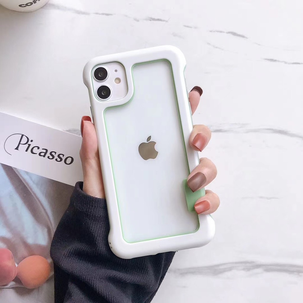 Novelty Constract Colors Bumper iPhone12 11 Pro Xs max XR 7/8plus SE2020 Phone Cover Full Korea Casing
