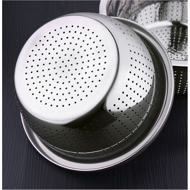 Thau Lỗ Inox Đẹp Sáng Bóng Sang Trọng - 26cm