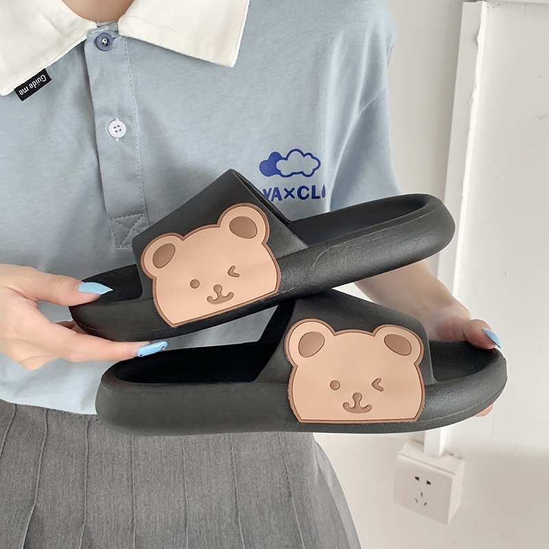 JY373-C3  - Dép cao su in hình bé gấu hướng ngoài, dép xinh hàng order giá hạt dẻ