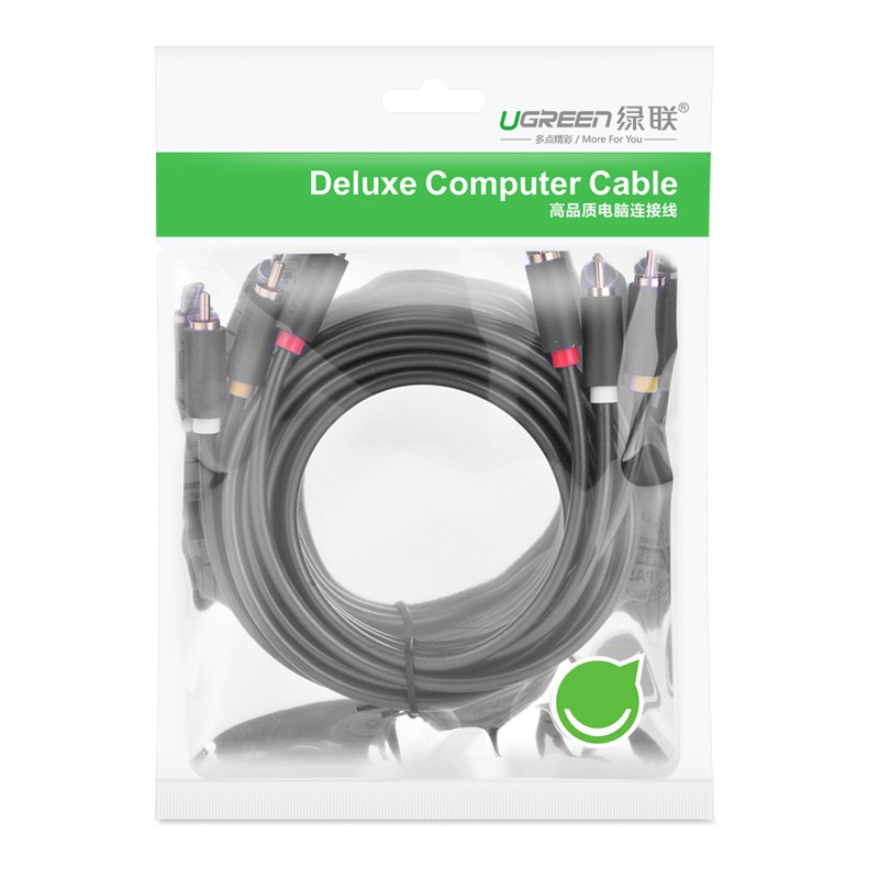 Cáp AV hoa sen 3 đầu RCA dài 1.5m chính hãng Ugreen 10524