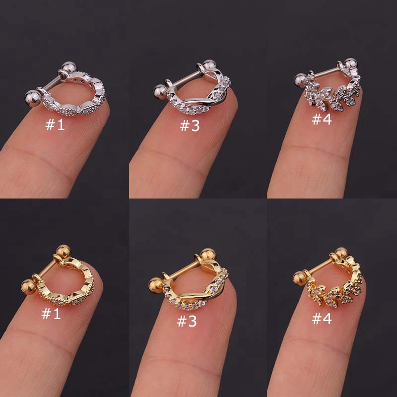 Khuyên xỏ tai kiểu chữ U bằng thép không gỉ