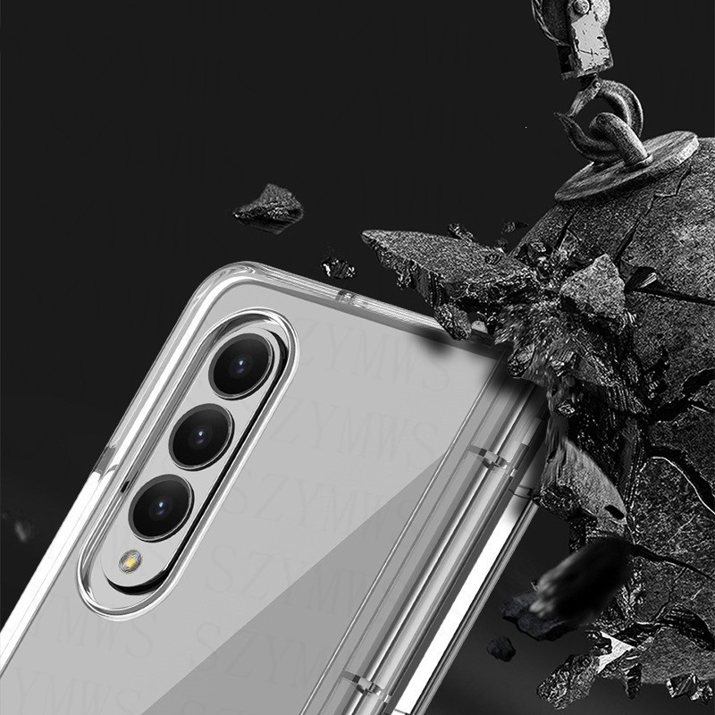 Ốp điện thoại samsung galaxy z fold 5 4 3 có giá đỡ bút s pen Ốp điện thoại trong suốt cho samsung z fold 3 4 5 Ốp điện thoại chống sốc