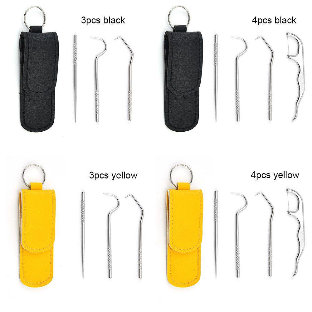 Set 4 Tăm Xỉa Răng Bằng Thép Không Gỉ Có Thể Tái Sử Dụng