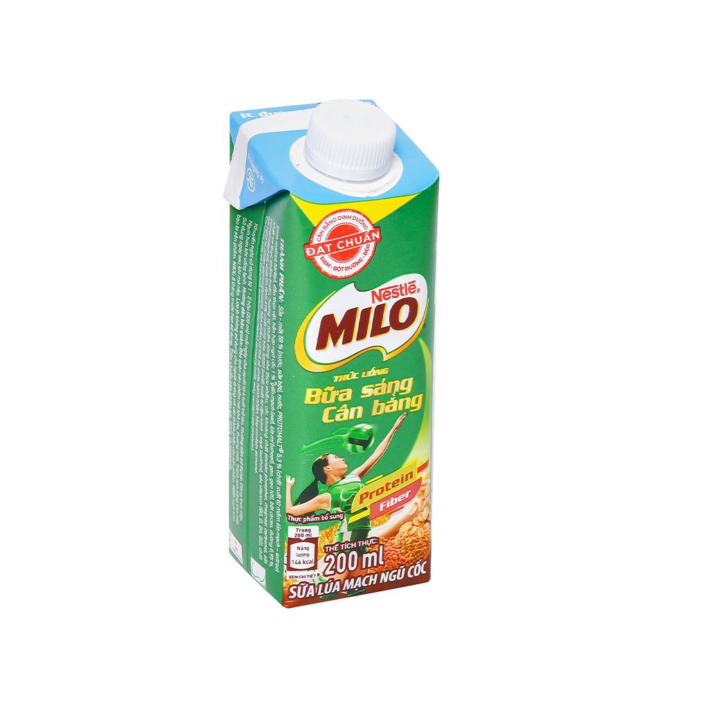 Sữa lúa mạch Milo nắp vặn hộp 200 và 210ml