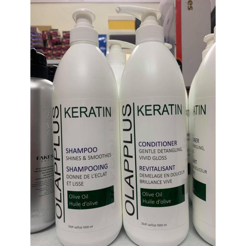 Cặp dầu gội xả OLAP PLUS Keratin mềm mượt 1000ml 🌸 Freeship 🌸 mùi hương thuần khiết từ thảo mộc, trái cây, hương hoa