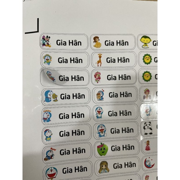 Nhãn in tên - Sticker in tên bé