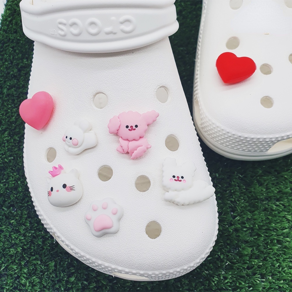 [Deco] Phụ Kiện Trang Trí Giày Crocs Hình Thỏ Cutie Bunny (Hồng / Matcha / Vàng / Trắng) Diy Dễ Thương