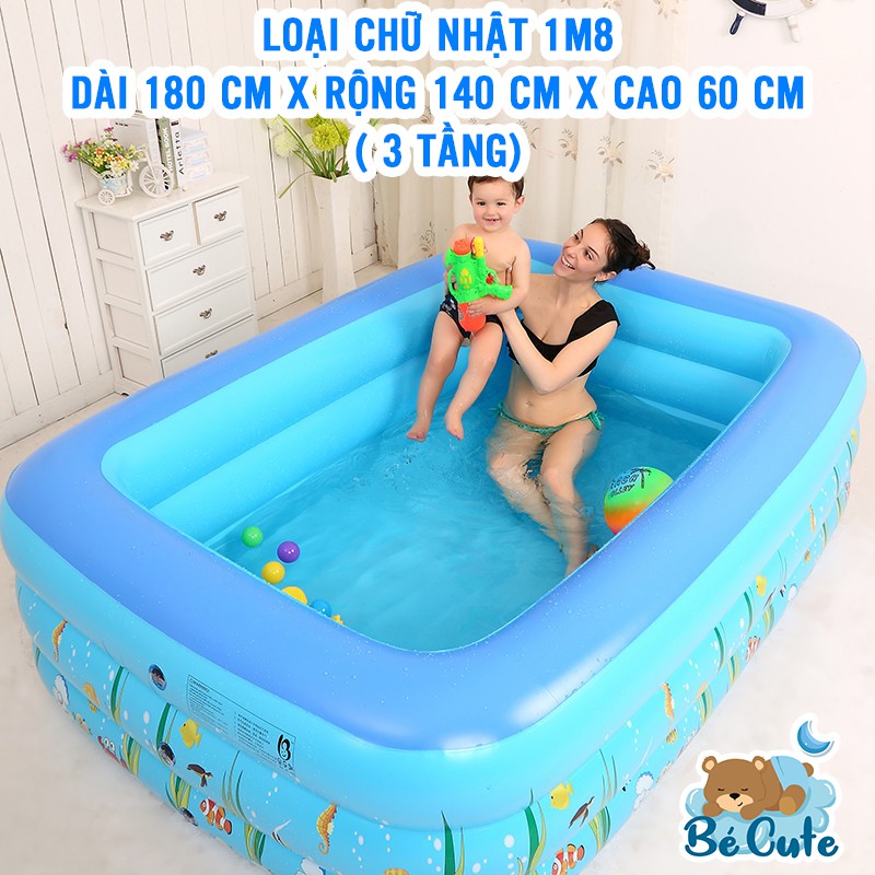 Hồ bơi bơm hơi trong nhà, bể bơi phao 3 tầng, 2 tầng trong nhà, hồ bơi cao su,Bể Bơi Phao Cho Bé hình chữ nhật,hình tròn