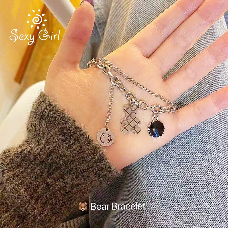 Vòng tay kiểu dáng đơn giản thời trang phong cách hiphop cho nữ