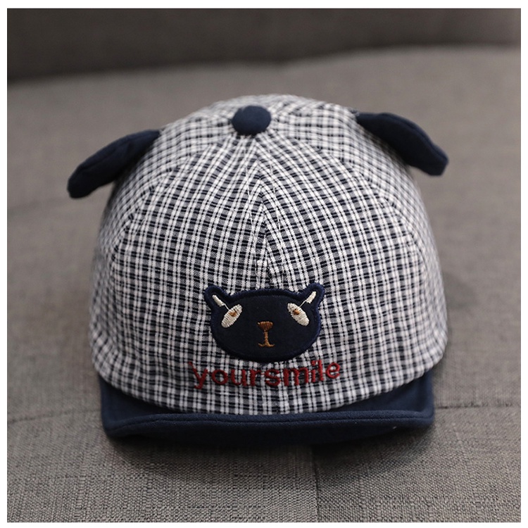 Mũ Lưỡi Trai Cho Bé Thêu Hình Dễ Thương Quai Dán Điều Chỉnh To Nhỏ Cho Bé Trai Bé Gái 3-15 tháng