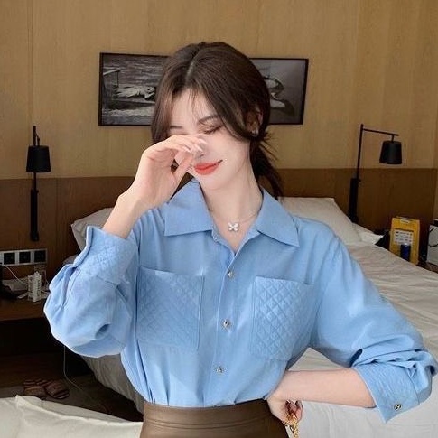 Áo sơ mi nữ công sở sang chảnh dài tay dáng rộng QUẢNG CHÂU, phong cách kiểu hàn đẹp basic phối quần tây chân váy K1 | BigBuy360 - bigbuy360.vn