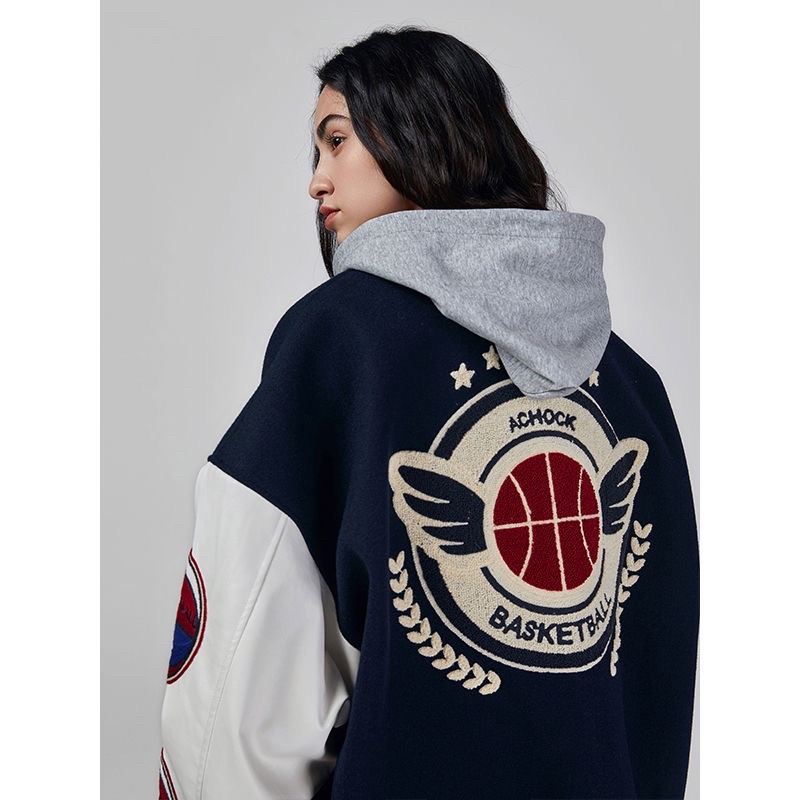 Bomber bóng chày , chất nỉ dạ uzzang hàn quốc