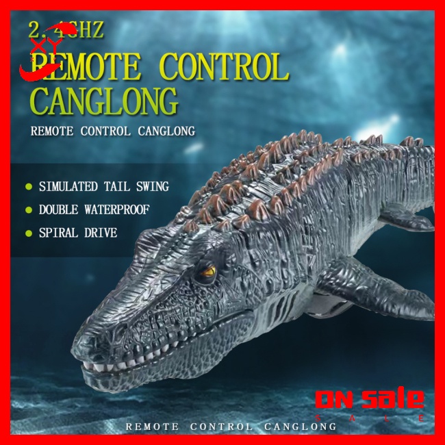 Đồ Chơi Tàu Ngầm Điều Khiển Từ Xa Khủng Long Mosasaurus Có Đèn Phun Nước Cho Trẻ Em