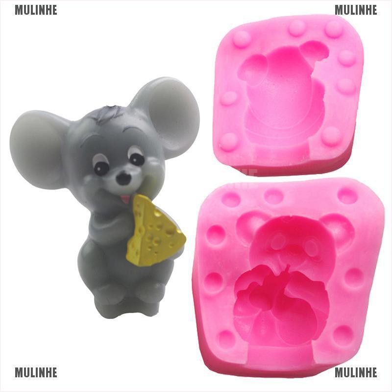 Khuôn Silicon Mềm Tạo Hình Chuột 3D Làm Bánh Kẹo / Xà Phòng